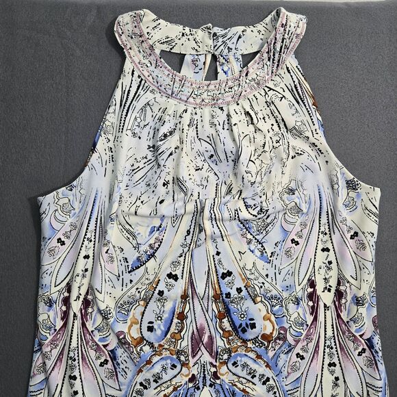 White House Black Market Women S Aztec Sequin Studded Halter Dress Open Back - Picture 3 of 16